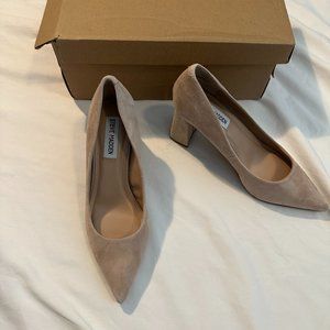 Steve Madden Lend Suede Block Heel Pumps Sz 6.5 NWT